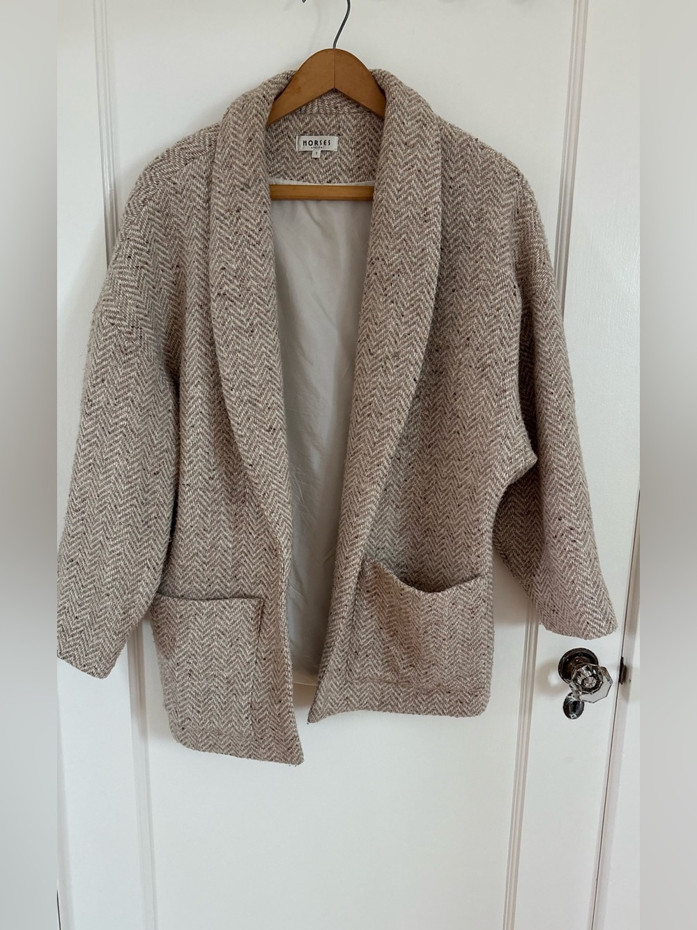 Horses Atelier patch pocket jacket caramel herringbone size 1